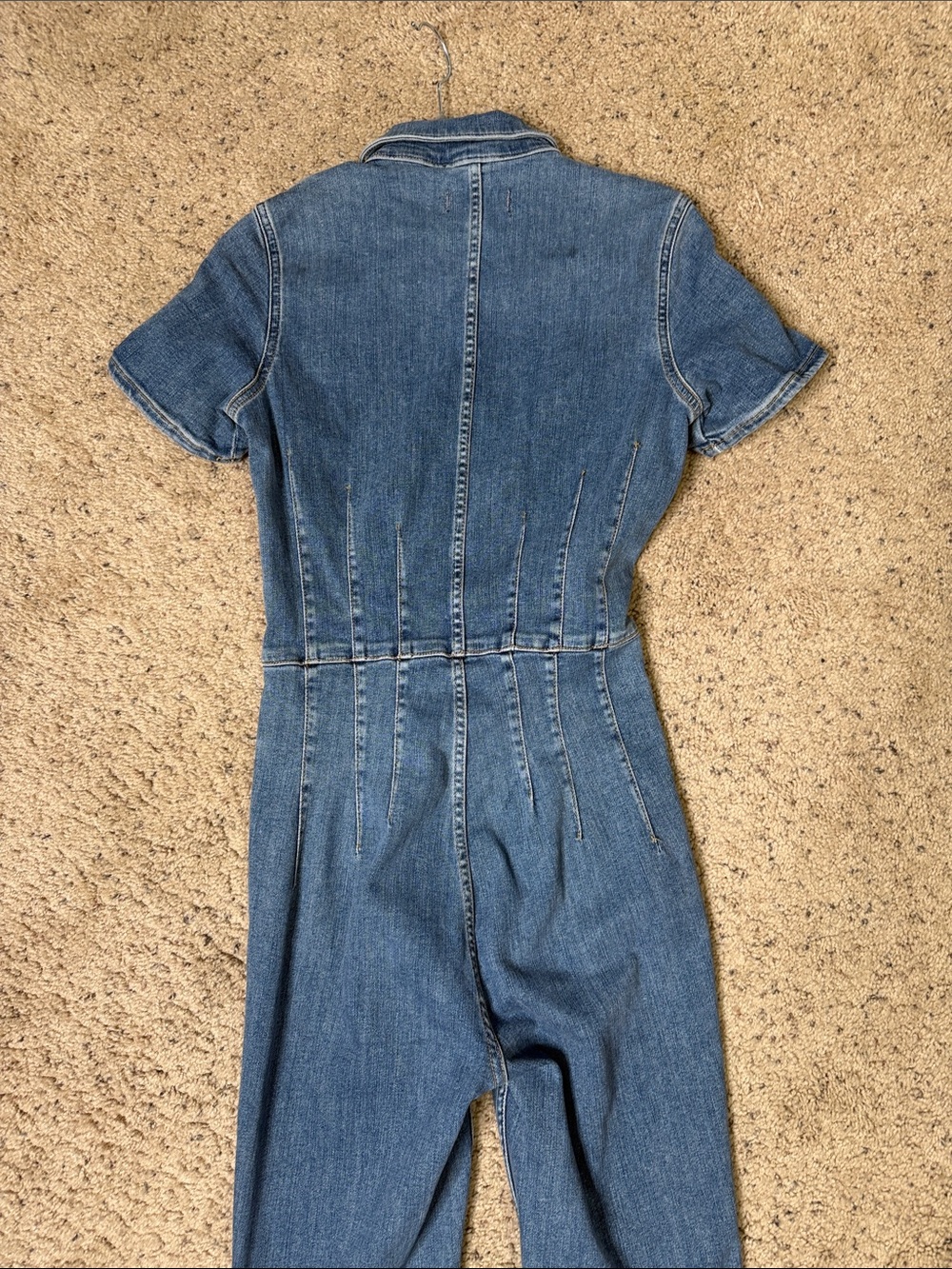We The Free Blue Denim Short-Sleeve One-Piece Jumpsuit S - Picture 5 of 5